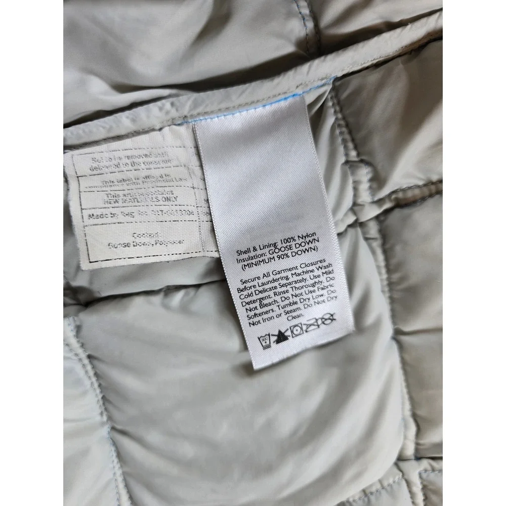 Eddie Bauer First Ascent Puffer Jacket Womens Small Blue Hood Goose Down EB800